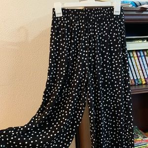 Forever 21 Polka Dot Wide Cropped Pants